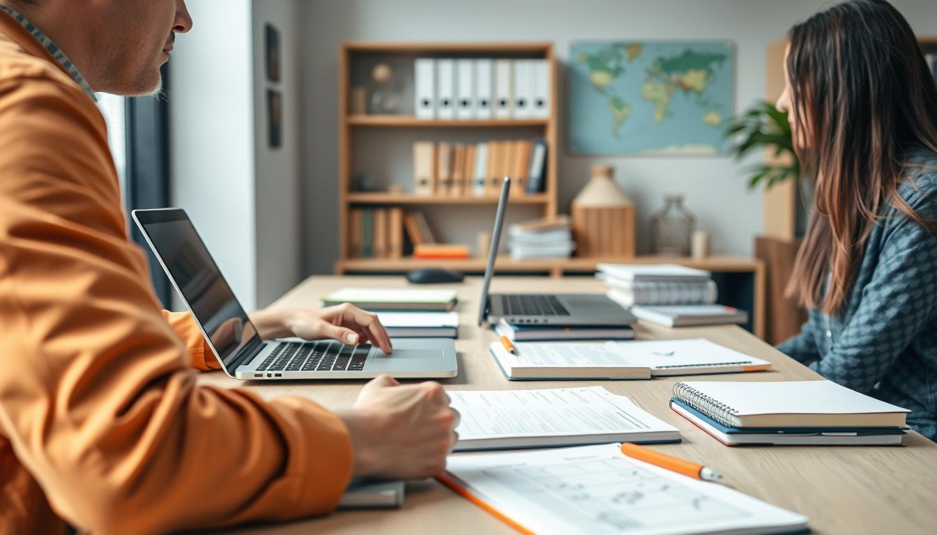 Students collaborating in study space